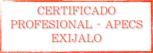 CERTIFICADO 
PROFESIONAL - APECS
EXIJALO